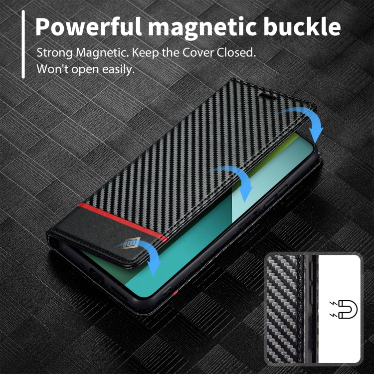 For Xiaomi Redmi Note 13 Pro 4G LC.IMEEKE Carbon Fiber Texture Flip Leather Phone Case(Horizontal Black) - Note 13 Pro Cases by LC.IMEEKE | Online Shopping South Africa | PMC Jewellery | Buy Now Pay Later Mobicred