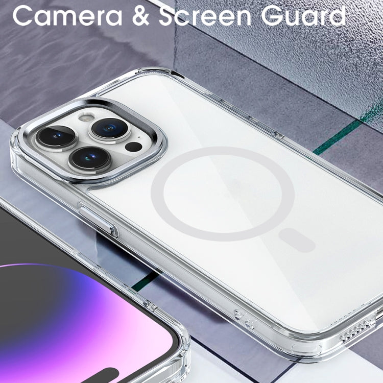 For iPhone 15 Pro MagSafe Magnetic Clear Phone Case(Purple) - iPhone 15 Pro Cases by PMC TechLife | Online Shopping South Africa | PMC TechLife