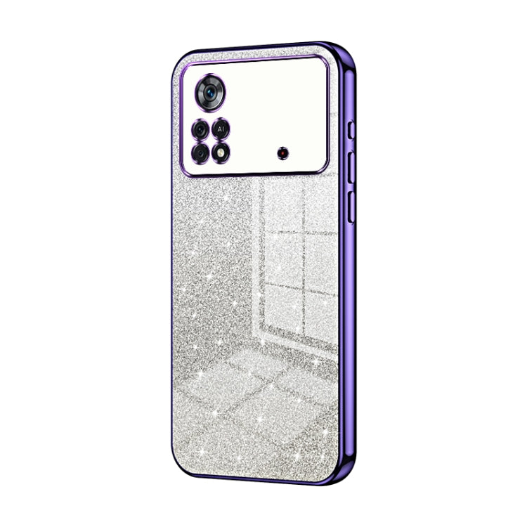 For Xiaomi Poco X4 Pro 5G Gradient Glitter Powder Electroplated Phone Case(Purple) - Xiaomi Cases by PMC TechLife | Online Shopping South Africa | PMC TechLife | Buy Now Pay Later Mobicred
