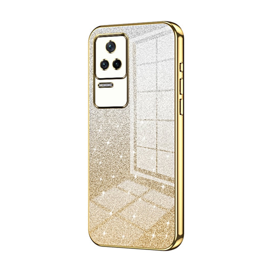 For Xiaomi Redmi K40S / Poco F4 Gradient Glitter Powder Electroplated Phone Case(Gold) - Xiaomi Cases by PMC Jewellery | Online Shopping South Africa | PMC Jewellery | Buy Now Pay Later Mobicred