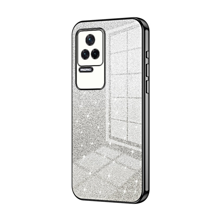 For Xiaomi Redmi K50 / K50 Pro Gradient Glitter Powder Electroplated Phone Case(Black) - Xiaomi Cases by PMC TechLife | Online Shopping South Africa | PMC TechLife | Buy Now Pay Later Mobicred