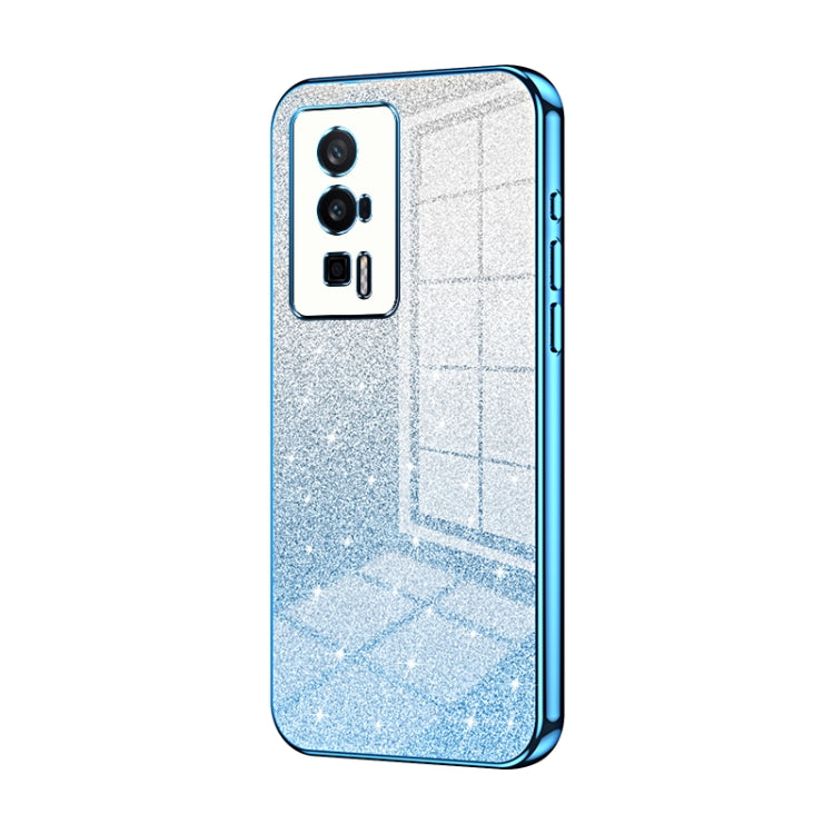 For Xiaomi Redmi K60 / K60 Pro Gradient Glitter Powder Electroplated Phone Case(Blue) - Xiaomi Cases by PMC TechLife | Online Shopping South Africa | PMC TechLife | Buy Now Pay Later Mobicred