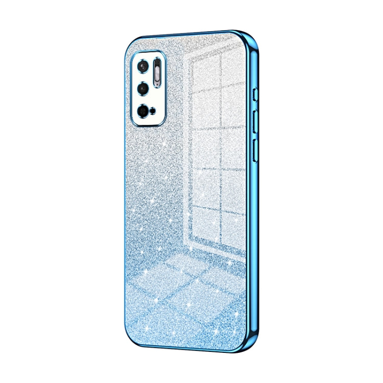 For Xiaomi Redmi Note 10 5G / Note 10T 5G Gradient Glitter Powder Electroplated Phone Case(Blue) - Xiaomi Cases by PMC Jewellery | Online Shopping South Africa | PMC Jewellery | Buy Now Pay Later Mobicred