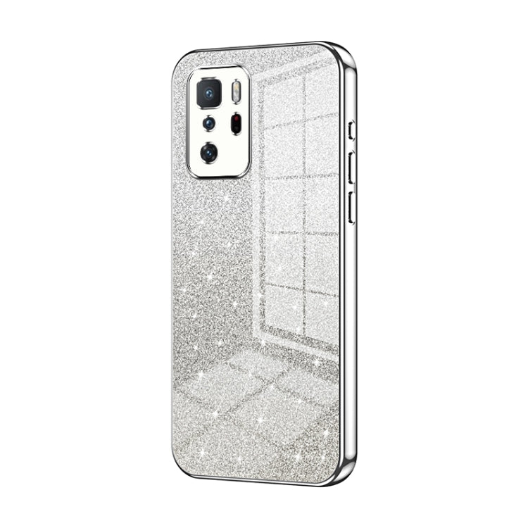 For Xiaomi Redmi Note 10 Pro 5G/Poco X3 GT Gradient Glitter Powder Electroplated Phone Case(Silver) - Xiaomi Cases by PMC TechLife | Online Shopping South Africa | PMC TechLife | Buy Now Pay Later Mobicred