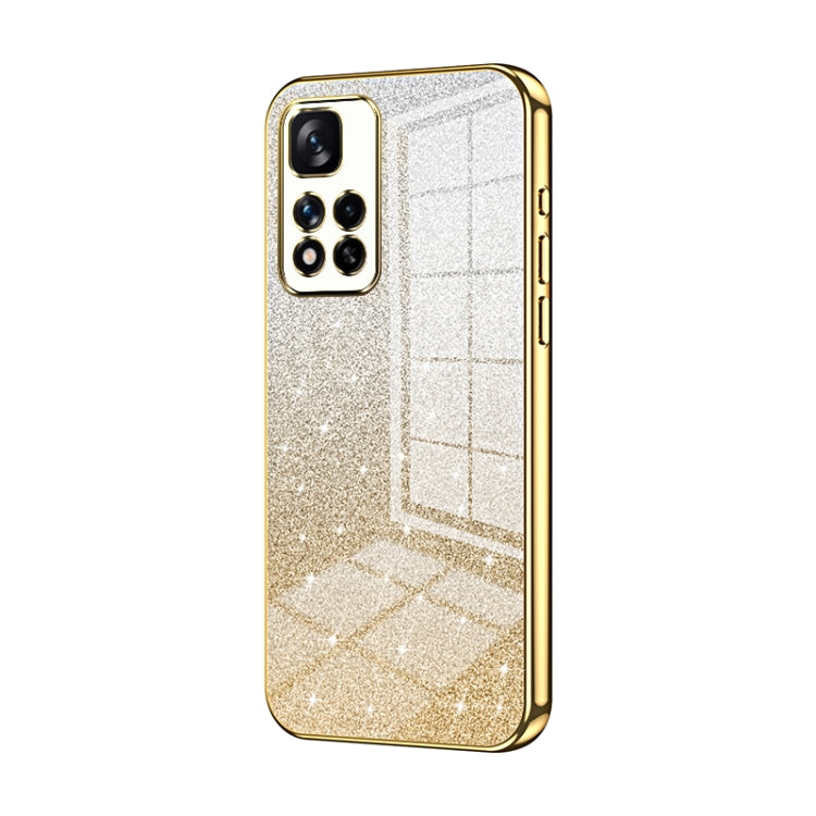 For Xiaomi Redmi Note 11 Pro+ 5G Gradient Glitter Powder Electroplated Phone Case(Gold) - Xiaomi Cases by PMC Jewellery | Online Shopping South Africa | PMC Jewellery | Buy Now Pay Later Mobicred