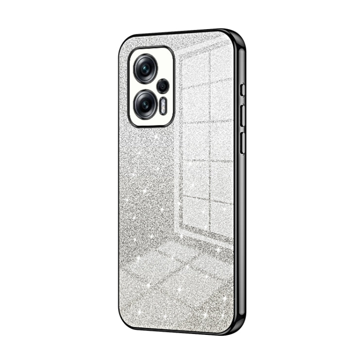 For Xiaomi Redmi Note 11T Pro/Poco X4 GT Gradient Glitter Powder Electroplated Phone Case(Black) - Xiaomi Cases by PMC TechLife | Online Shopping South Africa | PMC TechLife | Buy Now Pay Later Mobicred