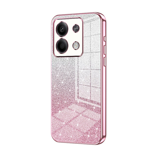 For Xiaomi Redmi Note 13 5G Gradient Glitter Powder Electroplated Phone Case(Pink) - Note 13 Cases by PMC Jewellery | Online Shopping South Africa | PMC Jewellery | Buy Now Pay Later Mobicred