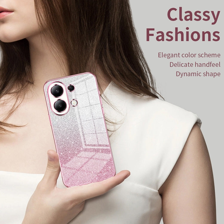 For Xiaomi Redmi Note 12 4G Gradient Glitter Powder Electroplated Phone Case(Silver) - Xiaomi Cases by PMC TechLife | Online Shopping South Africa | PMC TechLife | Buy Now Pay Later Mobicred