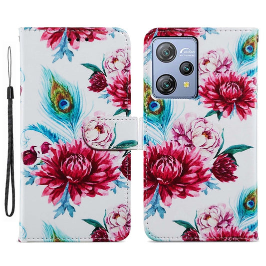 For Blackview A53 Pro Painted Pattern Horizontal Flip Leather Phone Case(Peacock Flower) - More Brand by PMC Jewellery | Online Shopping South Africa | PMC Jewellery | Buy Now Pay Later Mobicred