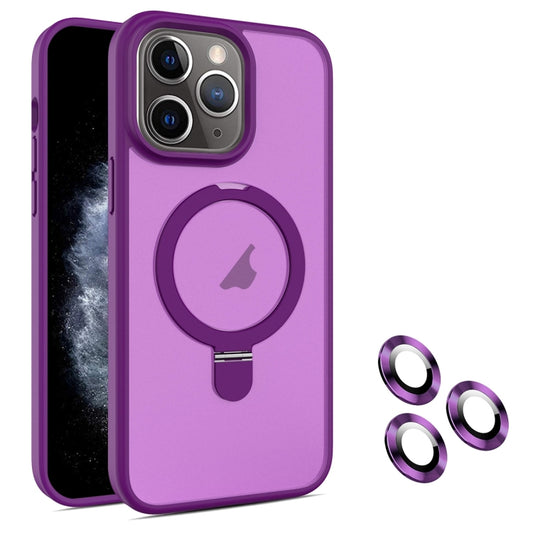 For iPhone 11 Pro MagSafe Magnetic Holder Phone Case(Dark Purple) - iPhone 11 Pro Cases by PMC Jewellery | Online Shopping South Africa | PMC Jewellery