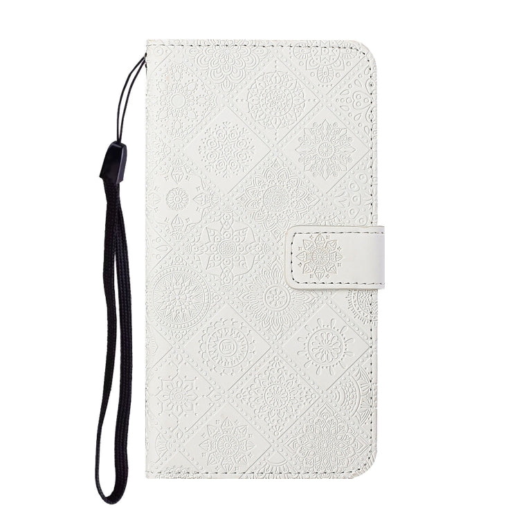 For Google Pixel 9 / 9 Pro Ethnic Style Embossed Pattern Leather Phone Case(White) - Google Cases by PMC Jewellery | Online Shopping South Africa | PMC Jewellery | Buy Now Pay Later Mobicred