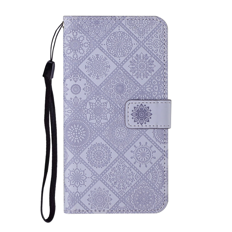 For Google Pixel 9 / 9 Pro Ethnic Style Embossed Pattern Leather Phone Case(Purple) - Google Cases by PMC Jewellery | Online Shopping South Africa | PMC Jewellery | Buy Now Pay Later Mobicred