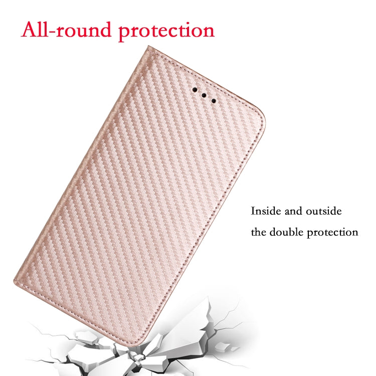 For Xiaomi Redmi Note 13 Pro 5G Carbon Fiber Texture Flip Holder Leather Phone Case(Rose Gold) - Note 13 Pro Cases by PMC Jewellery | Online Shopping South Africa | PMC Jewellery | Buy Now Pay Later Mobicred