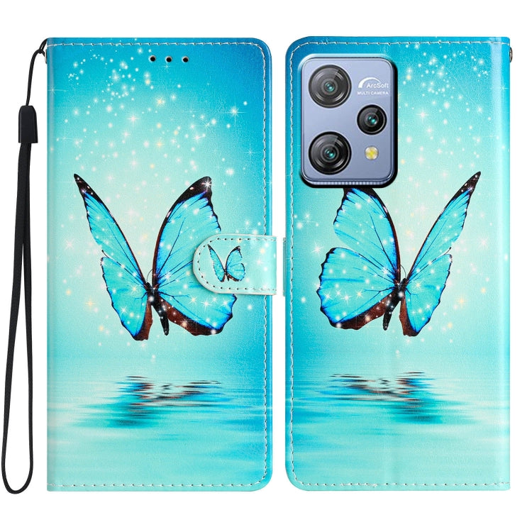 For Blackview A53 Pro Colored Drawing Leather Phone Case(Blue Butterfly) - More Brand by PMC TechLife | Online Shopping South Africa | PMC TechLife