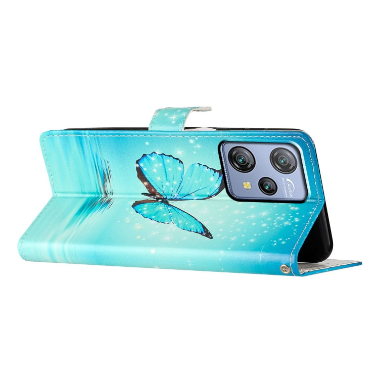 For Blackview A53 Pro Colored Drawing Leather Phone Case(Blue Butterfly) - More Brand by PMC TechLife | Online Shopping South Africa | PMC TechLife