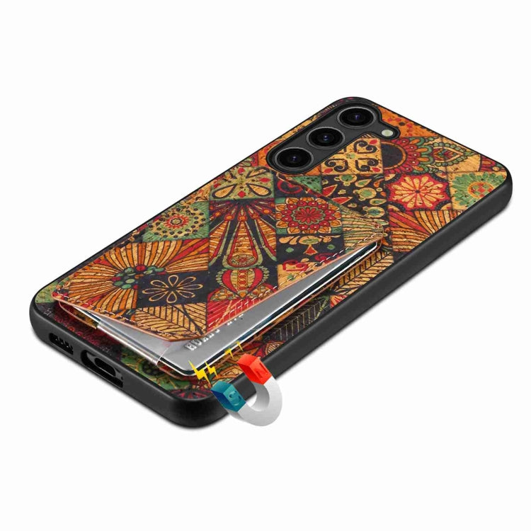 For Samsung Galaxy S22+ 5G Dual Card Slot Holder Phone Case(Autumn Yellow) - Galaxy S22+ 5G Cases by PMC TechLife | Online Shopping South Africa | PMC TechLife