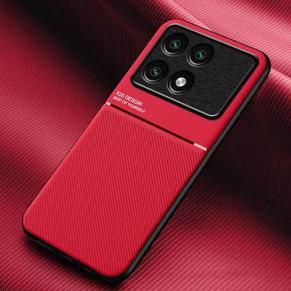 For Xiaomi Redmi K70 Classic Tilt Strip Grain Magnetic Shockproof PC + TPU Phone Case(Red) - K70 Cases by PMC Jewellery | Online Shopping South Africa | PMC Jewellery | Buy Now Pay Later Mobicred