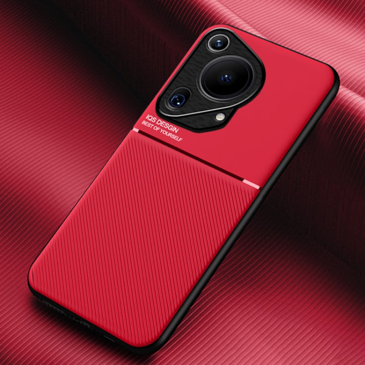 For Huawei Pura 70 Ultra Classic Tilt Strip Grain Magnetic PC Hybrid TPU Phone Case(Red) - Huawei Cases by PMC Jewellery | Online Shopping South Africa | PMC Jewellery | Buy Now Pay Later Mobicred