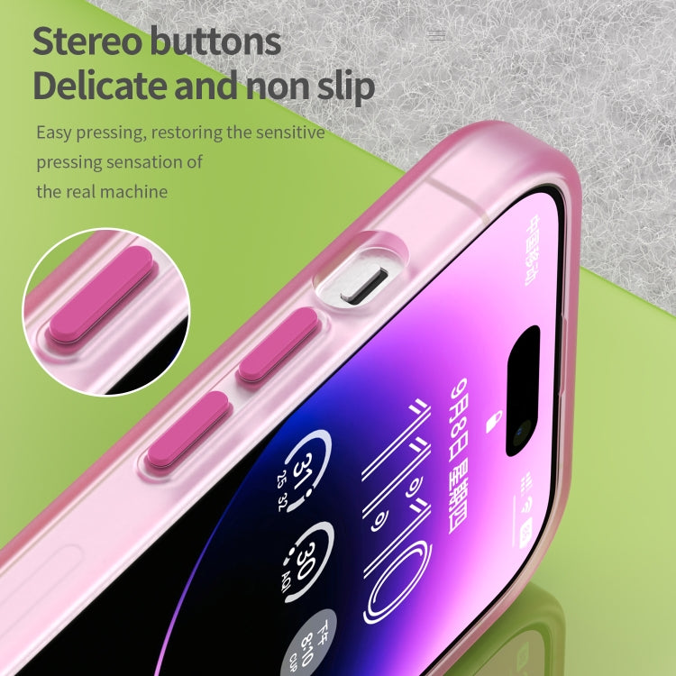For iPhone 14 Pro MagSafe Frosted Translucent TPU + PC Full Coverage Phone Case(Pink) - free shipping - PMC TechLife - Order now!