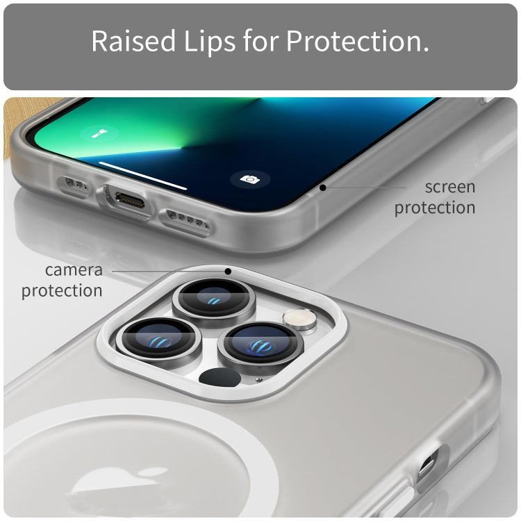 For iPhone 13 Pro MagSafe Frosted Translucent TPU + PC Full Coverage Phone Case(White) - iPhone 13 Pro Cases by PMC Jewellery | Online Shopping South Africa | PMC Jewellery