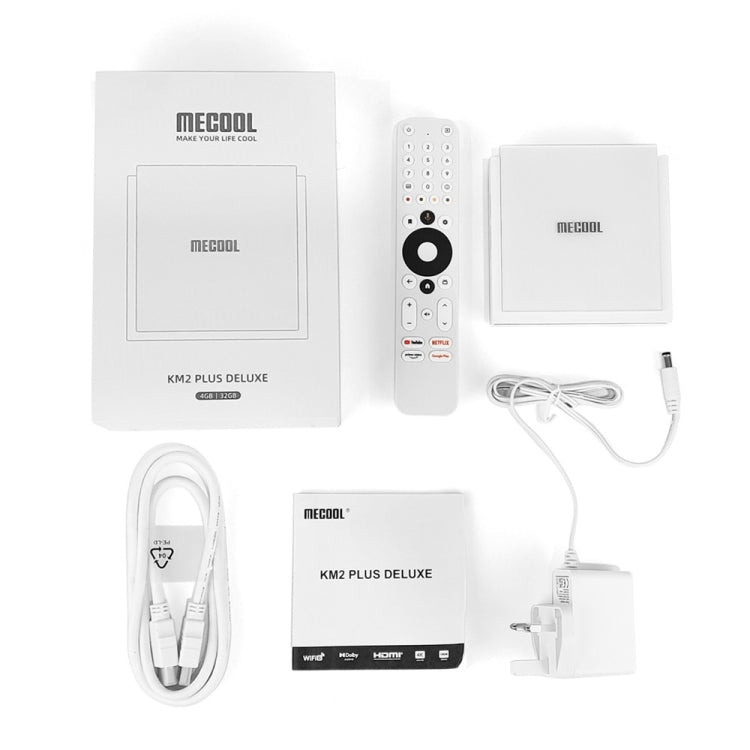 MECOOL KM2 Plus Android 11 Dual-band WiFi Smart Voice TV Box 4GB+32GB, US Plug(White) - Amlogic S905 by MECOOL | Online Shopping South Africa | PMC Jewellery | Buy Now Pay Later Mobicred