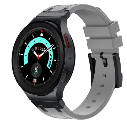 For Samsung Galaxy watch 4 / 5 / 6 AP Series Liquid Silicone Watch Band(Black Grey) - Watch Bands by PMC Jewellery | Online Shopping South Africa | PMC Jewellery