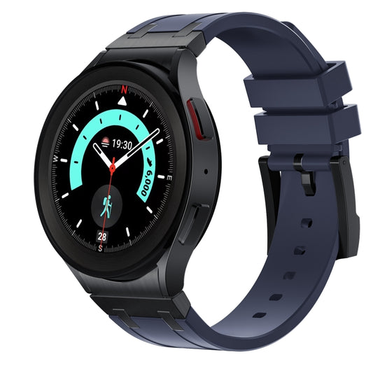 For Samsung Galaxy watch 4 / 5 / 6 AP Series Liquid Silicone Watch Band(Black Blue) - Watch Bands by PMC Jewellery | Online Shopping South Africa | PMC Jewellery