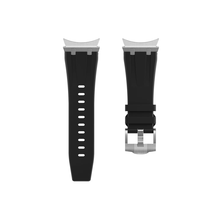 For Samsung Galaxy watch 4 / 5 / 6 AP Series Liquid Silicone Watch Band(Silver Black) - Watch Bands by PMC Jewellery | Online Shopping South Africa | PMC Jewellery