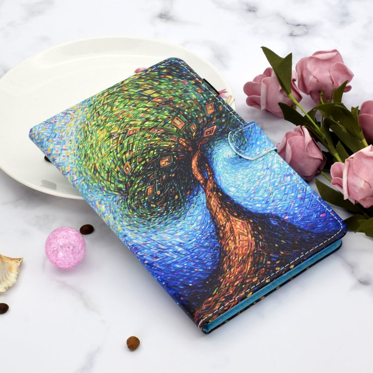 For Lenovo Tab P12 2023 / TB370FU Coloured Drawing Stitching Smart Leather Tablet Case(Abstract Tree) - Lenovo by PMC TechLife | Online Shopping South Africa | PMC TechLife | Buy Now Pay Later Mobicred