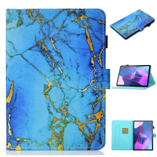 For Lenovo Tab P12 2023 / TB370FU Coloured Drawing Stitching Smart Leather Tablet Case(Gilded Marble) - Lenovo by PMC Jewellery | Online Shopping South Africa | PMC Jewellery | Buy Now Pay Later Mobicred