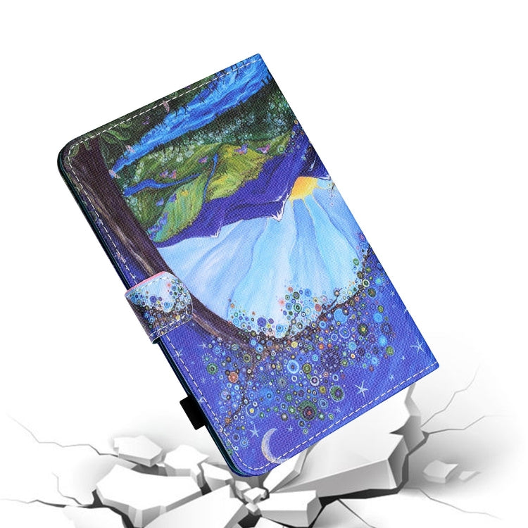 For Lenovo Tab P12 2023 / TB370FU Coloured Drawing Stitching Smart Leather Tablet Case(Sunrise and Tree) - Lenovo by PMC TechLife | Online Shopping South Africa | PMC TechLife | Buy Now Pay Later Mobicred