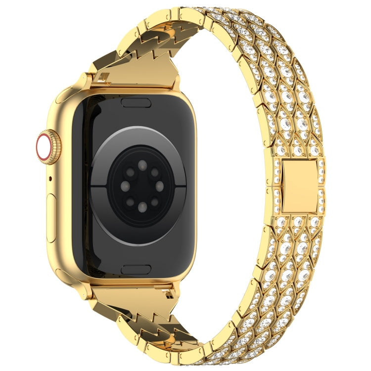 For Apple Watch Series 6 40mm Devil Eye Diamond Bracelet Metal Watch Band(Gold) - Watch Bands by PMC Jewellery | Online Shopping South Africa | PMC Jewellery