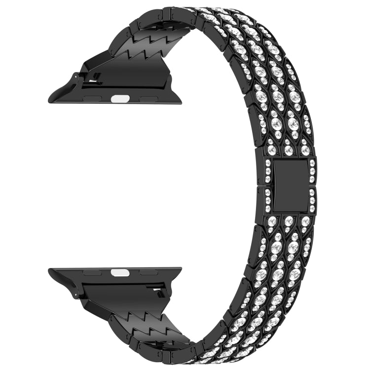 For Apple Watch Series 2 38mm Devil Eye Diamond Bracelet Metal Watch Band(Black) - Watch Bands by PMC Jewellery | Online Shopping South Africa | PMC Jewellery