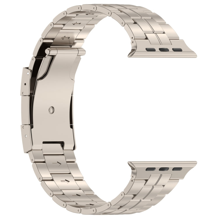 For Apple Watch SE 2023 40mm Tortoise Buckle Titanium Steel Watch Band(Starlight) - Watch Bands by PMC Jewellery | Online Shopping South Africa | PMC Jewellery