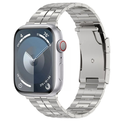 For Apple Watch Series 8 45mm Tortoise Buckle Titanium Steel Watch Band(Silver) - Watch Bands by PMC Jewellery | Online Shopping South Africa | PMC Jewellery