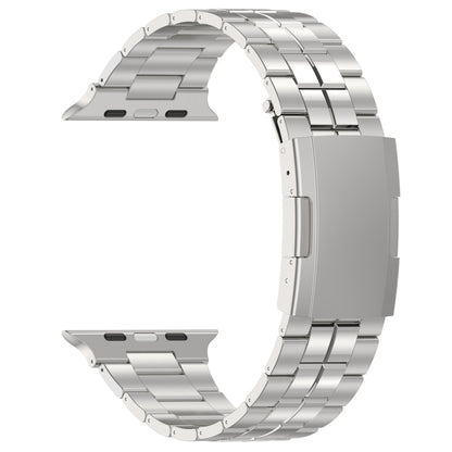 For Apple Watch Series 8 45mm Tortoise Buckle Titanium Steel Watch Band(Silver) - Watch Bands by PMC Jewellery | Online Shopping South Africa | PMC Jewellery