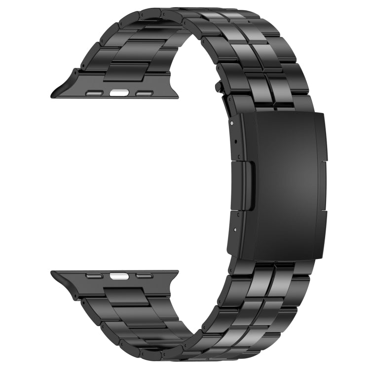 For Apple Watch SE 44mm Tortoise Buckle Titanium Steel Watch Band(Black) - Watch Bands by PMC Jewellery | Online Shopping South Africa | PMC Jewellery