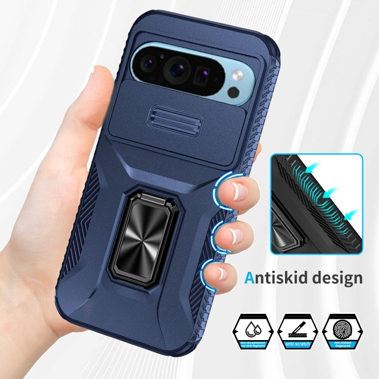 For Google Pixel 9 / Pixel 9 Pro Sliding Camshield Holder Phone Case(Blue) - Google Cases by PMC TechLife | Online Shopping South Africa | PMC TechLife | Buy Now Pay Later Mobicred