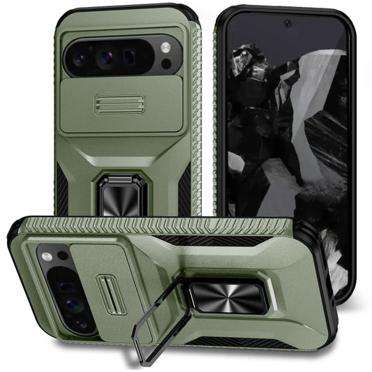 For Google Pixel 9 Pro XL Sliding Camshield Holder Phone Case(Alpine Green) - Google Cases by PMC Jewellery | Online Shopping South Africa | PMC Jewellery | Buy Now Pay Later Mobicred