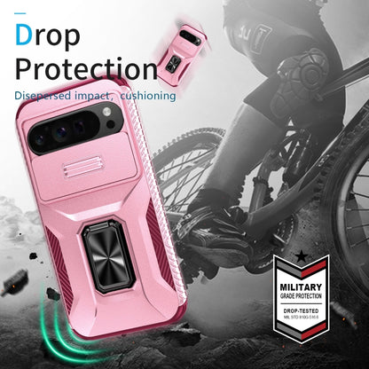 For Google Pixel 9 Pro XL Sliding Camshield Holder Phone Case(Pink + Rose Red) - Google Cases by PMC Jewellery | Online Shopping South Africa | PMC Jewellery | Buy Now Pay Later Mobicred