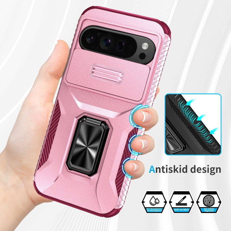 For Google Pixel 9 Pro XL Sliding Camshield Holder Phone Case(Pink + Rose Red) - Google Cases by PMC TechLife | Online Shopping South Africa | PMC TechLife | Buy Now Pay Later Mobicred