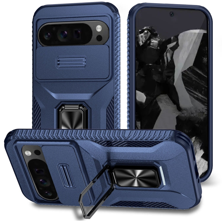 For Google Pixel 9 Pro XL Sliding Camshield Holder Phone Case(Blue) - Google Cases by PMC Jewellery | Online Shopping South Africa | PMC Jewellery | Buy Now Pay Later Mobicred