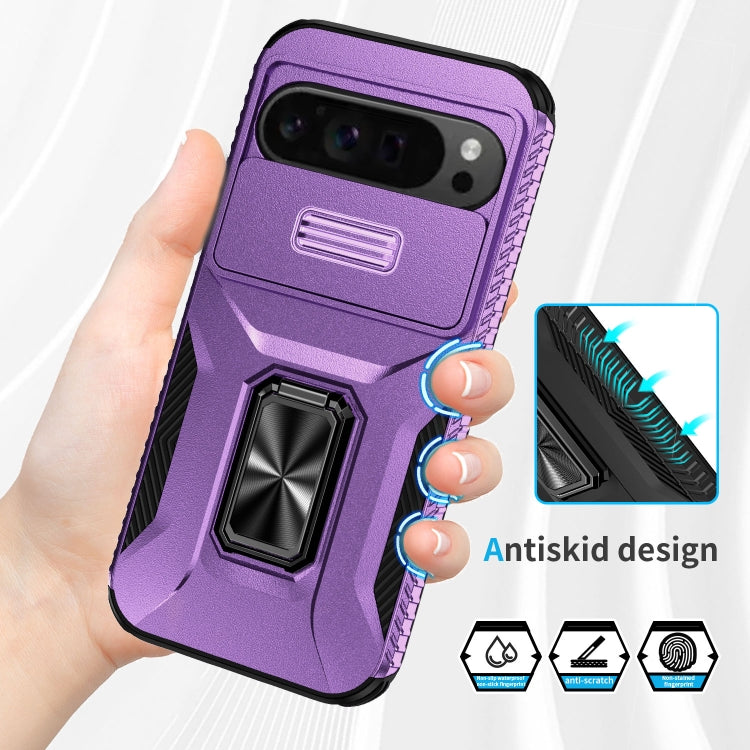 For Google Pixel 9 Pro XL Sliding Camshield Holder Phone Case(Purple) - Google Cases by PMC TechLife | Online Shopping South Africa | PMC TechLife | Buy Now Pay Later Mobicred