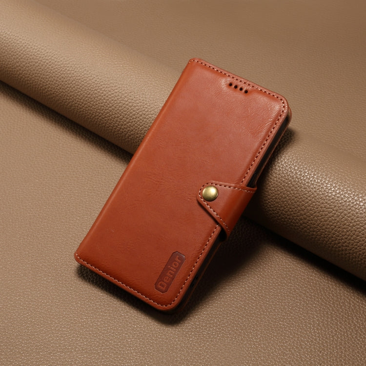 For iPhone 16 Pro Max Denior Cowhide Texture Wallet Style Leather Phone Case(Brown) - free shipping - PMC Jewellery - Order now!