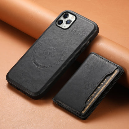 For iPhone 11 Pro Max Denior Cowhide Texture Leather MagSafe Detachable Wallet Phone Case(Black) - iPhone 11 Pro Max Cases by Denior | Online Shopping South Africa | PMC Jewellery | Buy Now Pay Later Mobicred