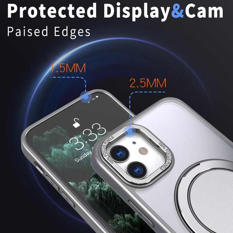 For iPhone 11 360-degree Rotating MagSafe Magnetic Holder Phone Case(Titanium Grey) - iPhone 11 Cases by PMC TechLife | Online Shopping South Africa | PMC TechLife
