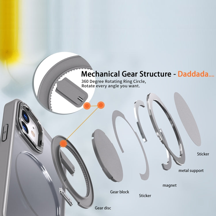 For iPhone 11 360-degree Rotating MagSafe Magnetic Holder Phone Case(Titanium Grey) - iPhone 11 Cases by PMC TechLife | Online Shopping South Africa | PMC TechLife