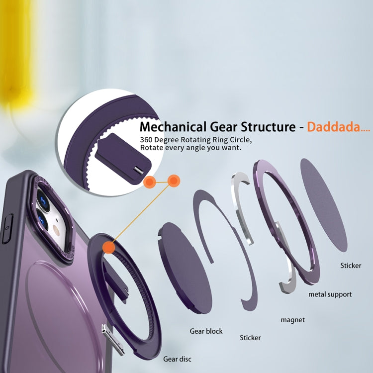For iPhone 11 360-degree Rotating MagSafe Magnetic Holder Phone Case(Purple) - iPhone 11 Cases by PMC TechLife | Online Shopping South Africa | PMC TechLife