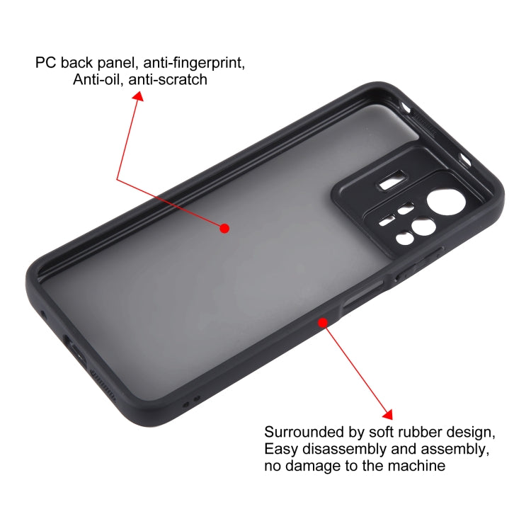 For Xiaomi Redmi Note 12S 4G Fine Pore Matte Black TPU + PC Phone Case - Xiaomi Cases by PMC Jewellery | Online Shopping South Africa | PMC Jewellery | Buy Now Pay Later Mobicred