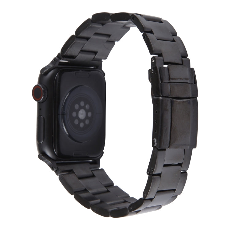 For Apple Watch SE 40mm Three-Bead Stainless Steel Watch Band(Black) - free shipping - PMC TechLife - Order now!